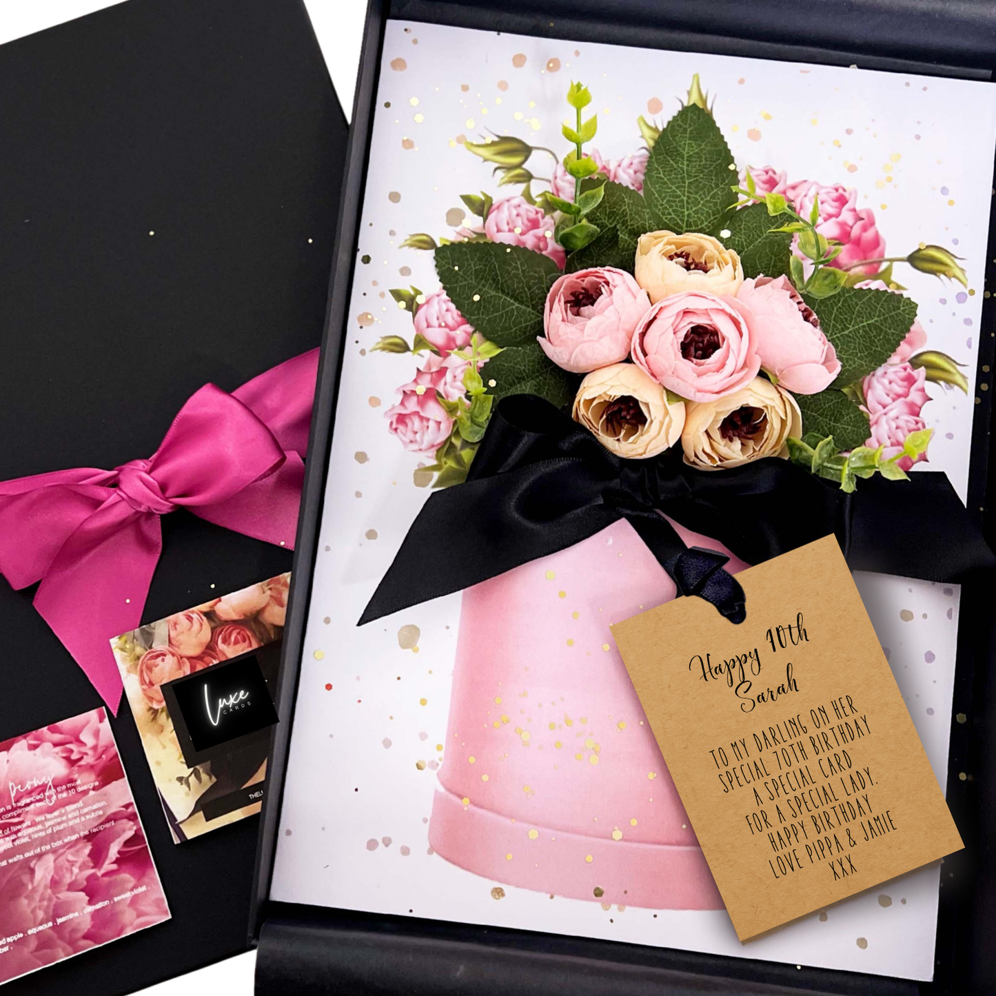 Boxed Birthday 70 Mum Card with Scented Peony's