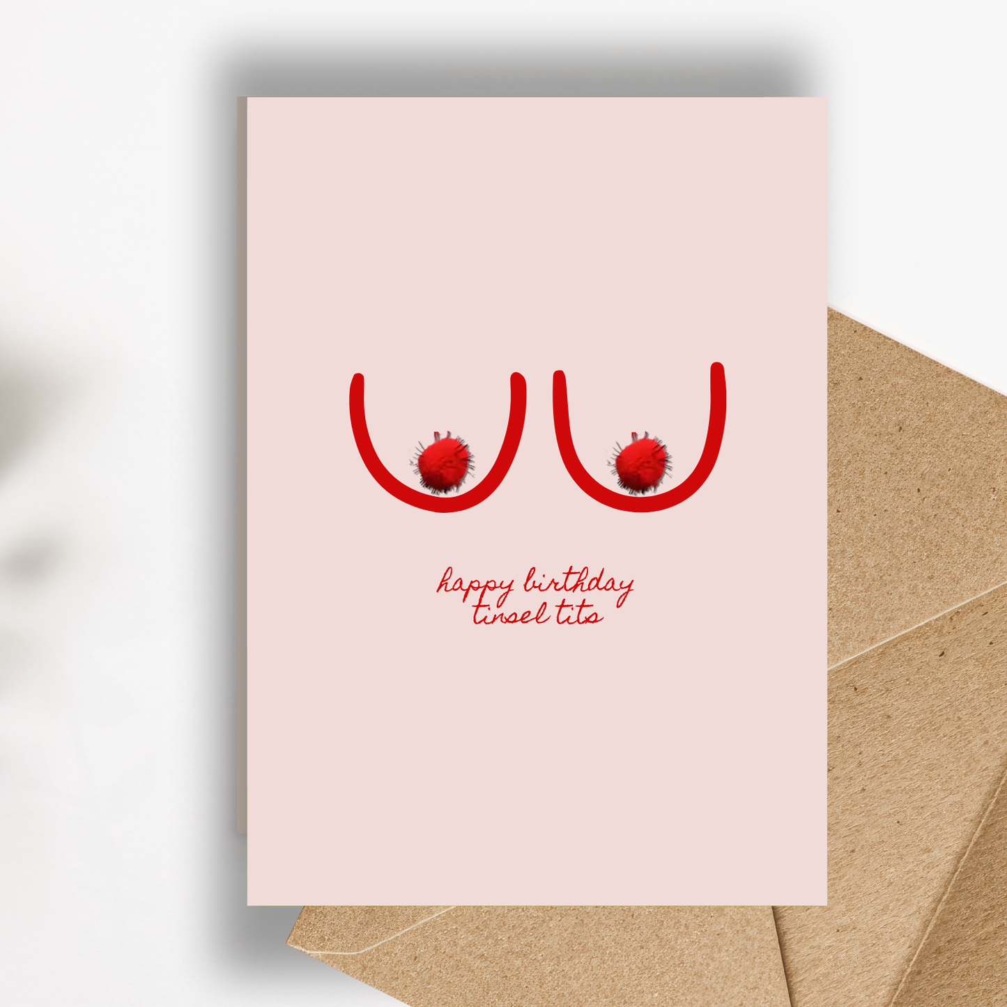 A5 Happy Birthday Tinsel Tits Card
