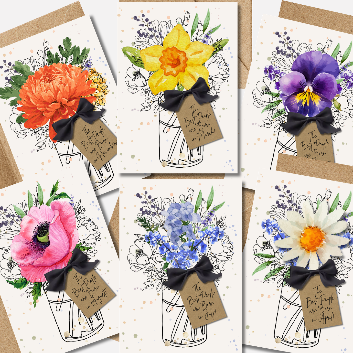 Larkspur July Birth Flower Scented A5 Birthday Card