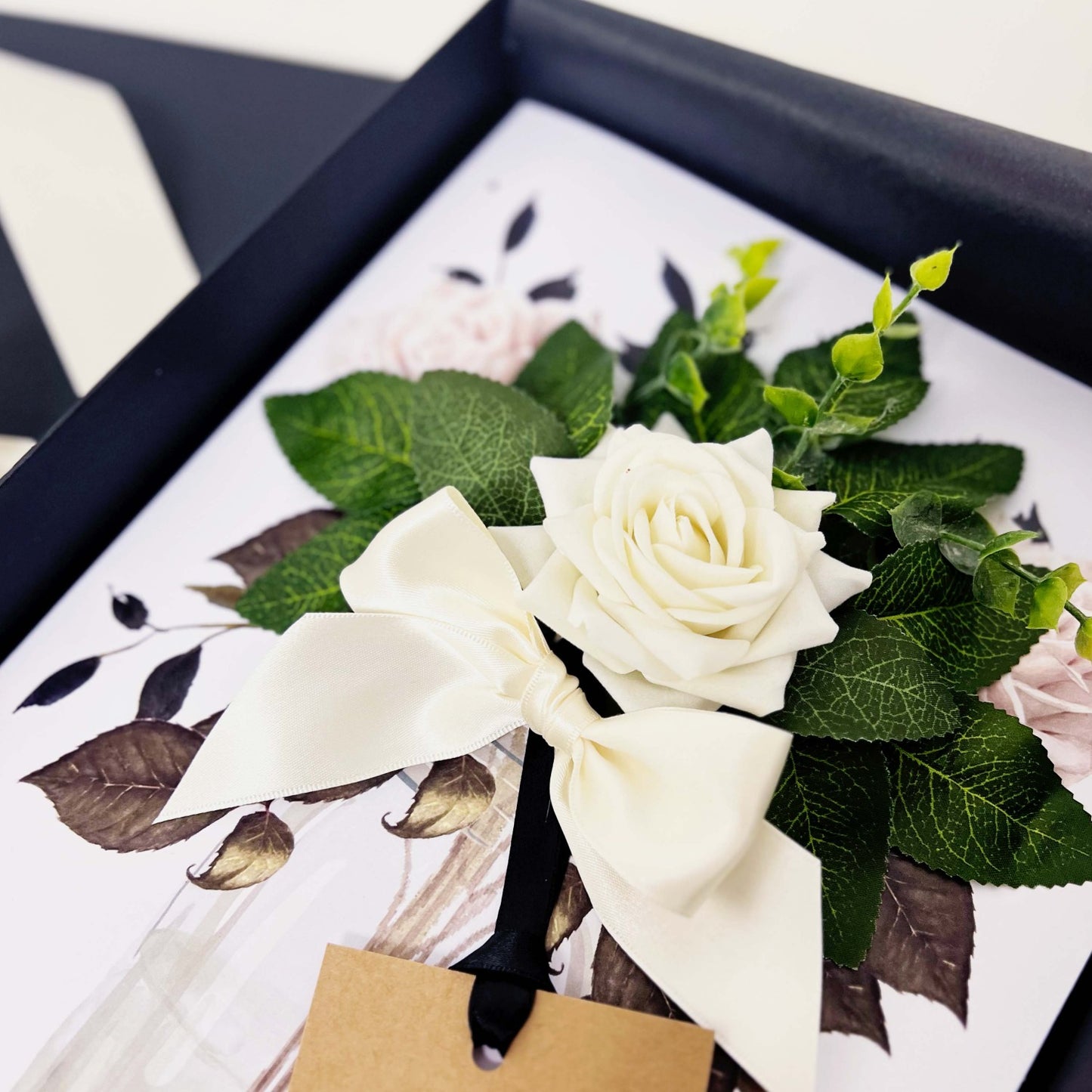 Ivory rose scented greetings card personalised