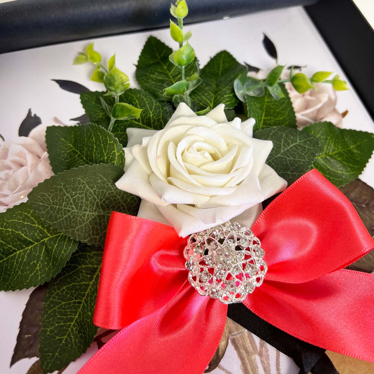 Opulence Luxury Coral Wedding Anniversary Card