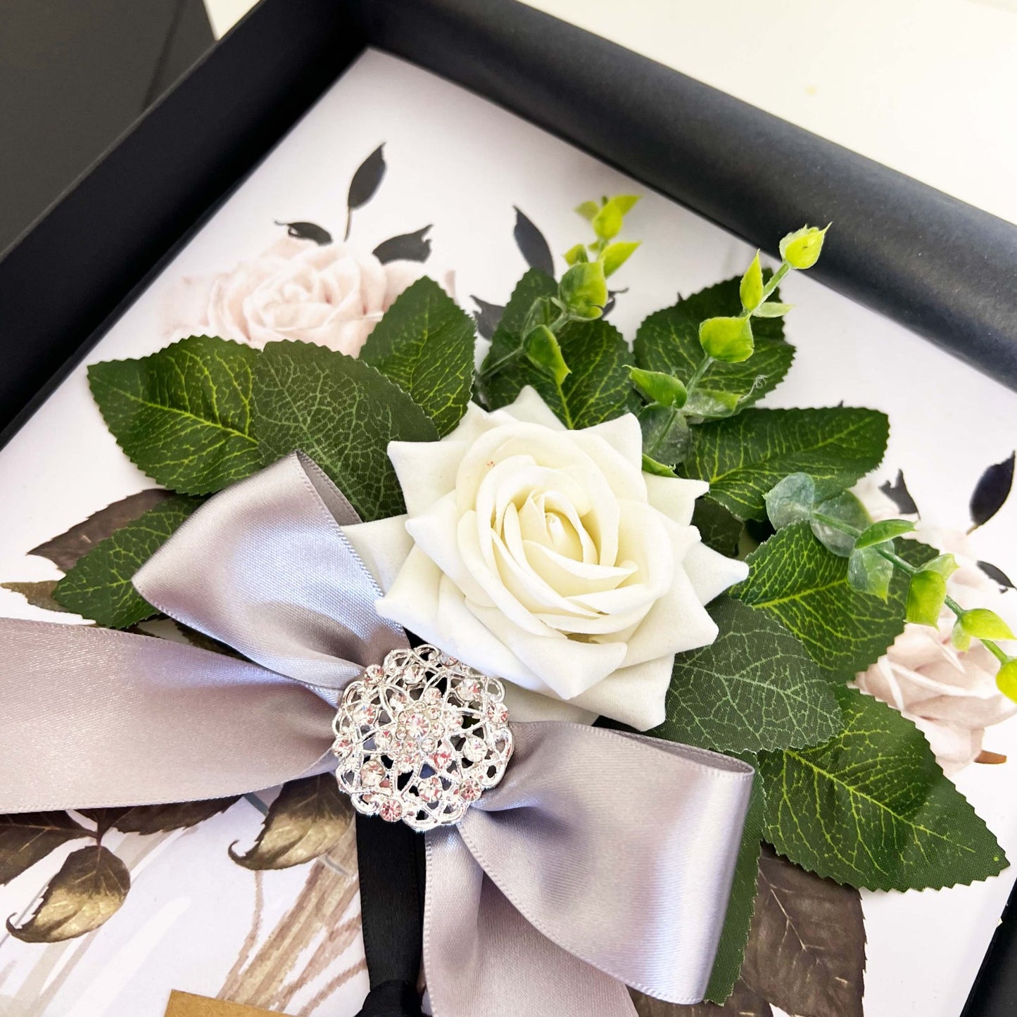 Luxury personalised silver wedding anniversary card