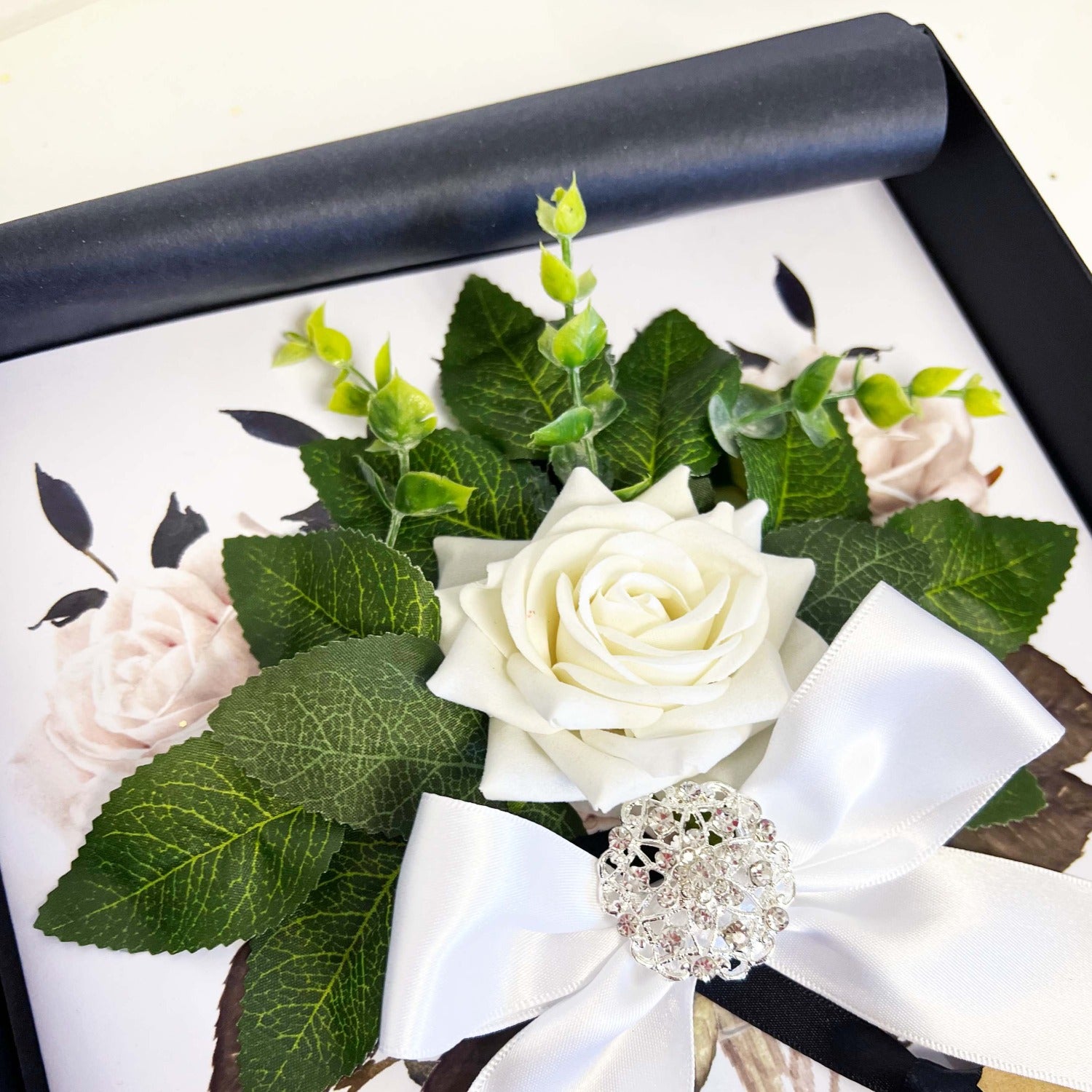 Opulence Luxury Rose + Diamond Christening Card