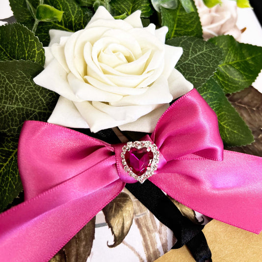 BLOOM SWEETHEART Rose and Diamante Heart Design