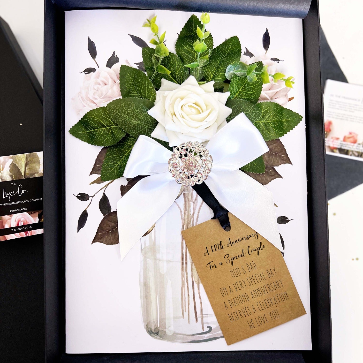 Luxury personalised 2nd cotton wedding anniversary card