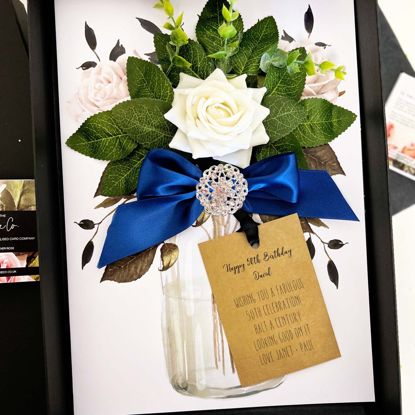Husband Luxury Blue Opulence 50th birthday card