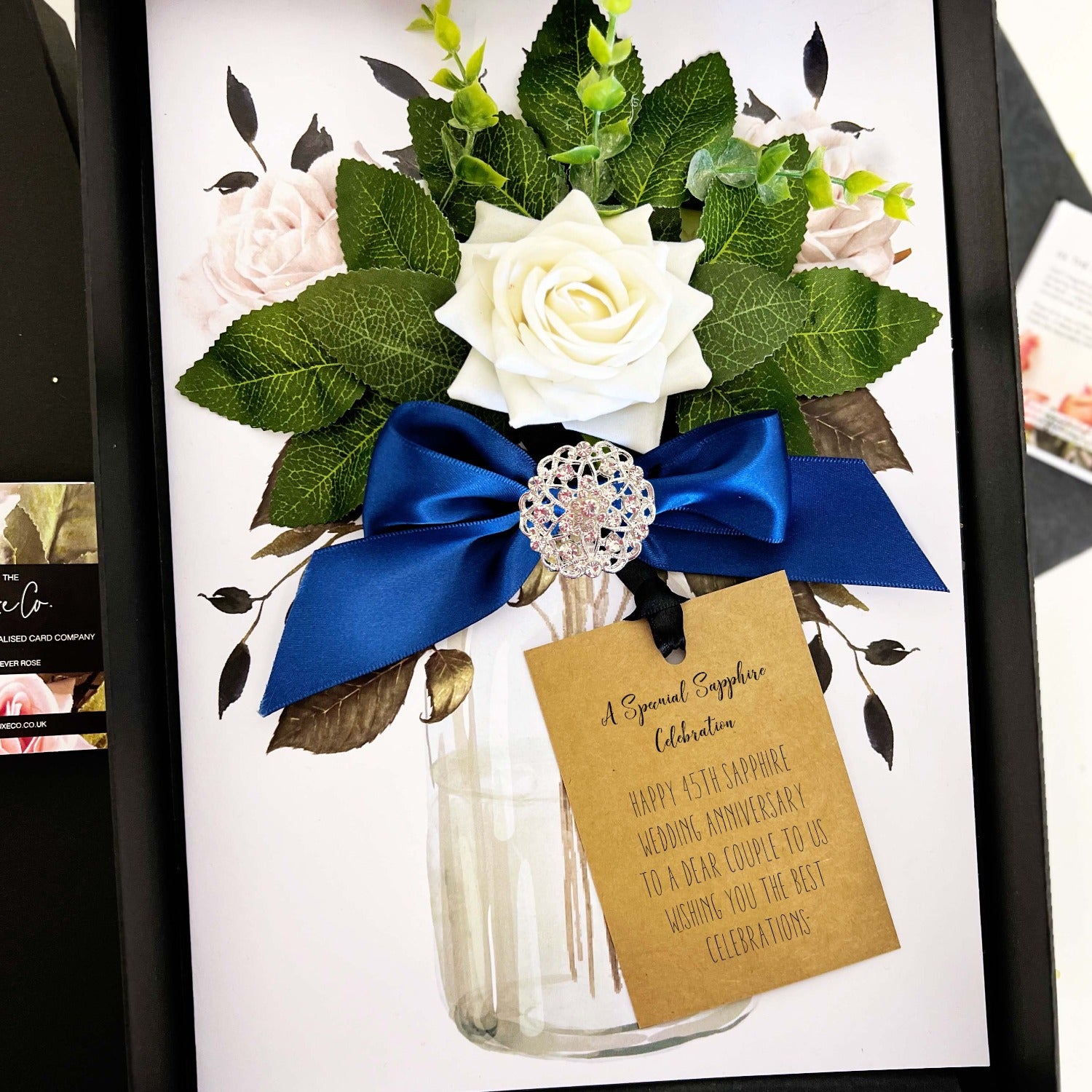 Luxury sapphire wedding anniversary cards