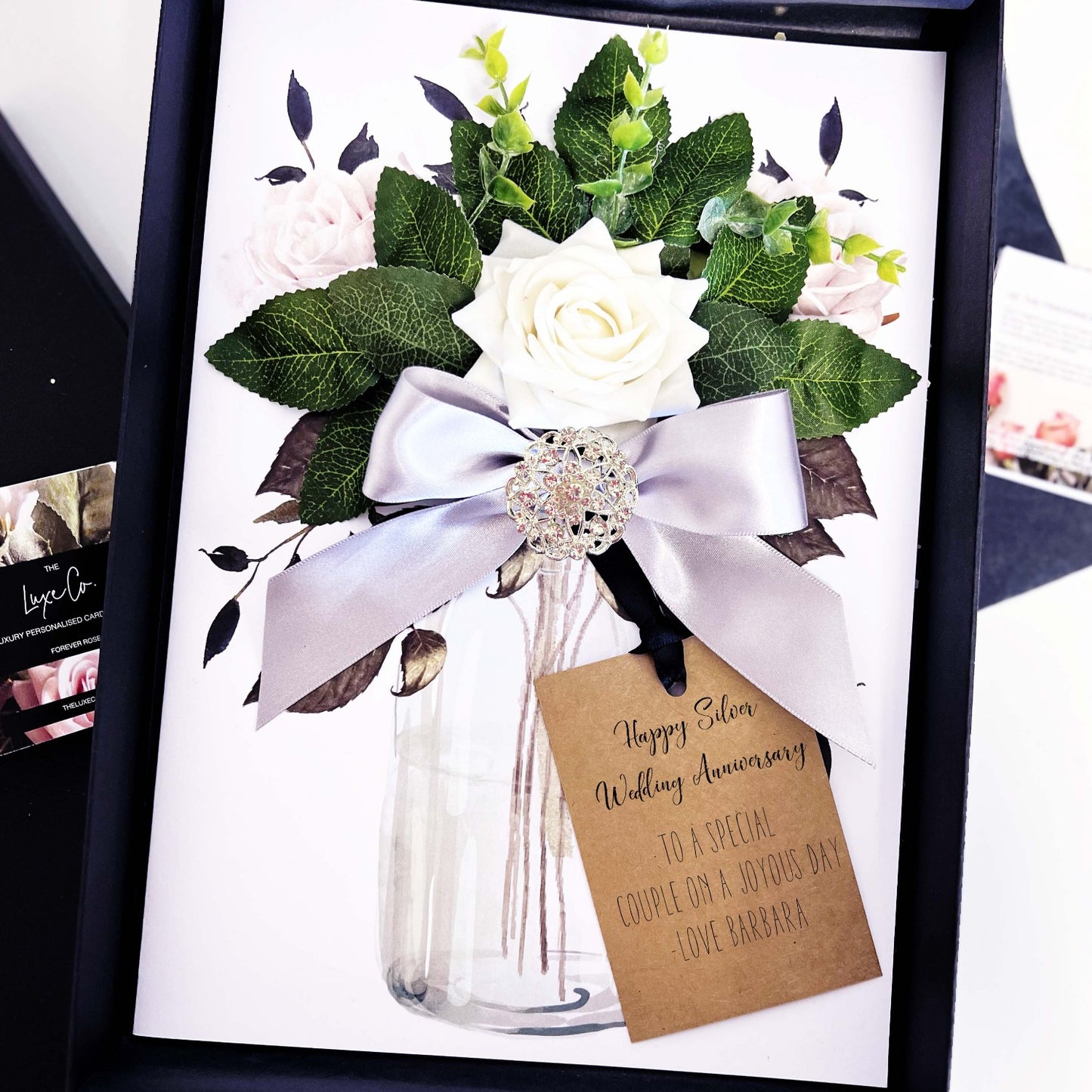 Opulence Luxury 25th Wedding Anniversary Card