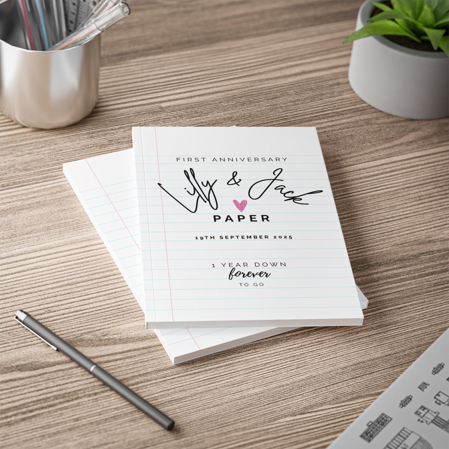 Personalised 1st anniversary gifts - Notebook / Journal