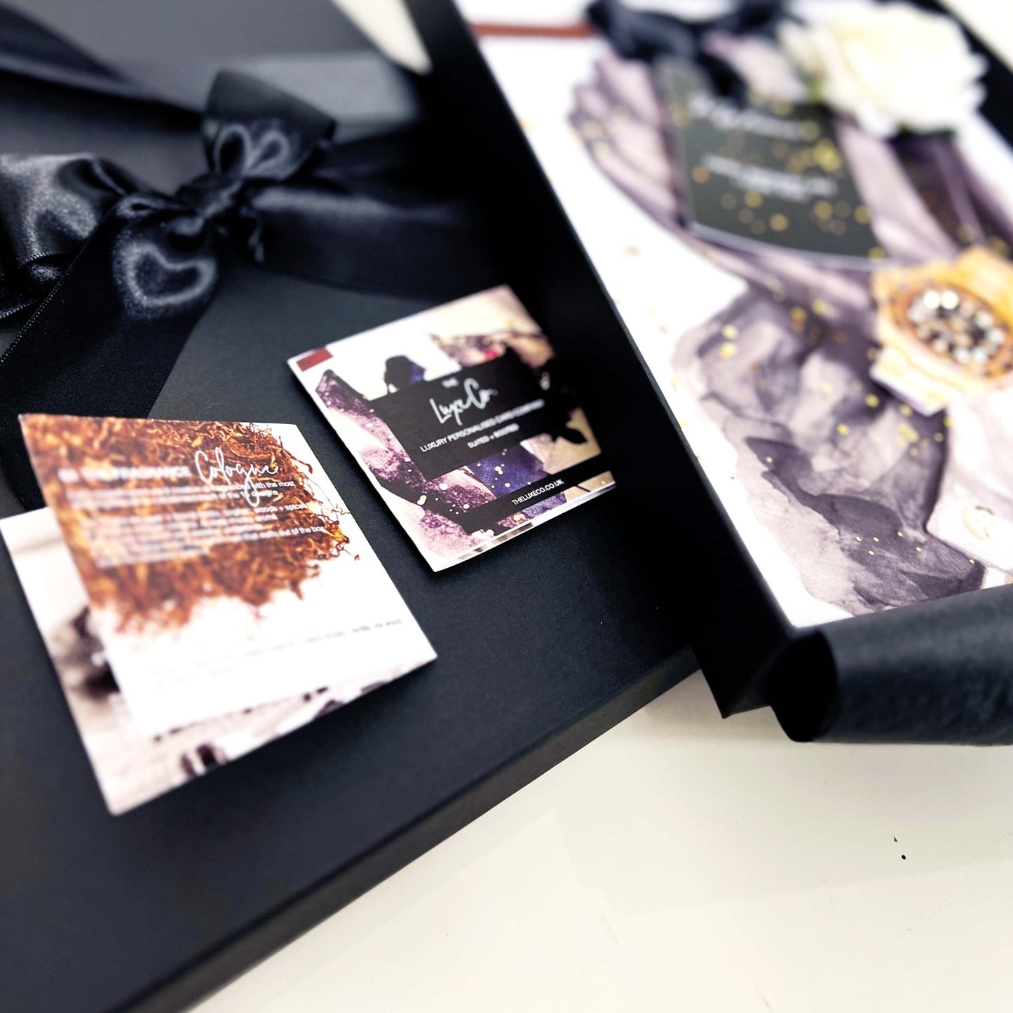 Personalised scented greetings card for him with Swarosvki crystal encrusted watch.