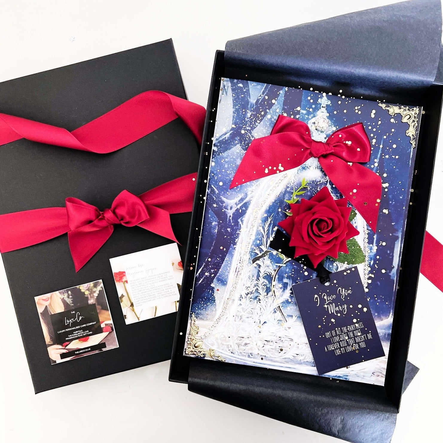 Luxury red rose cards