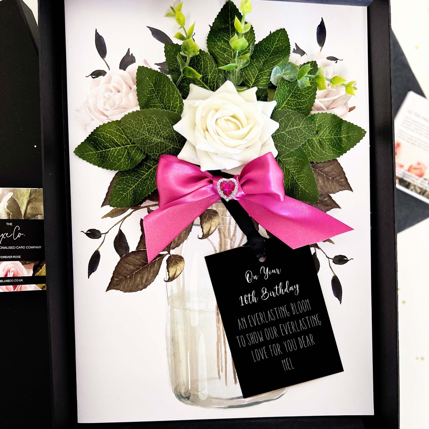 Boxed Personalised Birthday Card 'Scented Bloom Crystal Sweetheart'