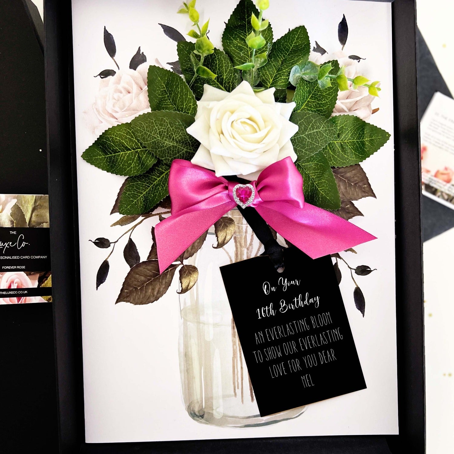Hot Pink Bloom Sweet Heart Luxury Card Design