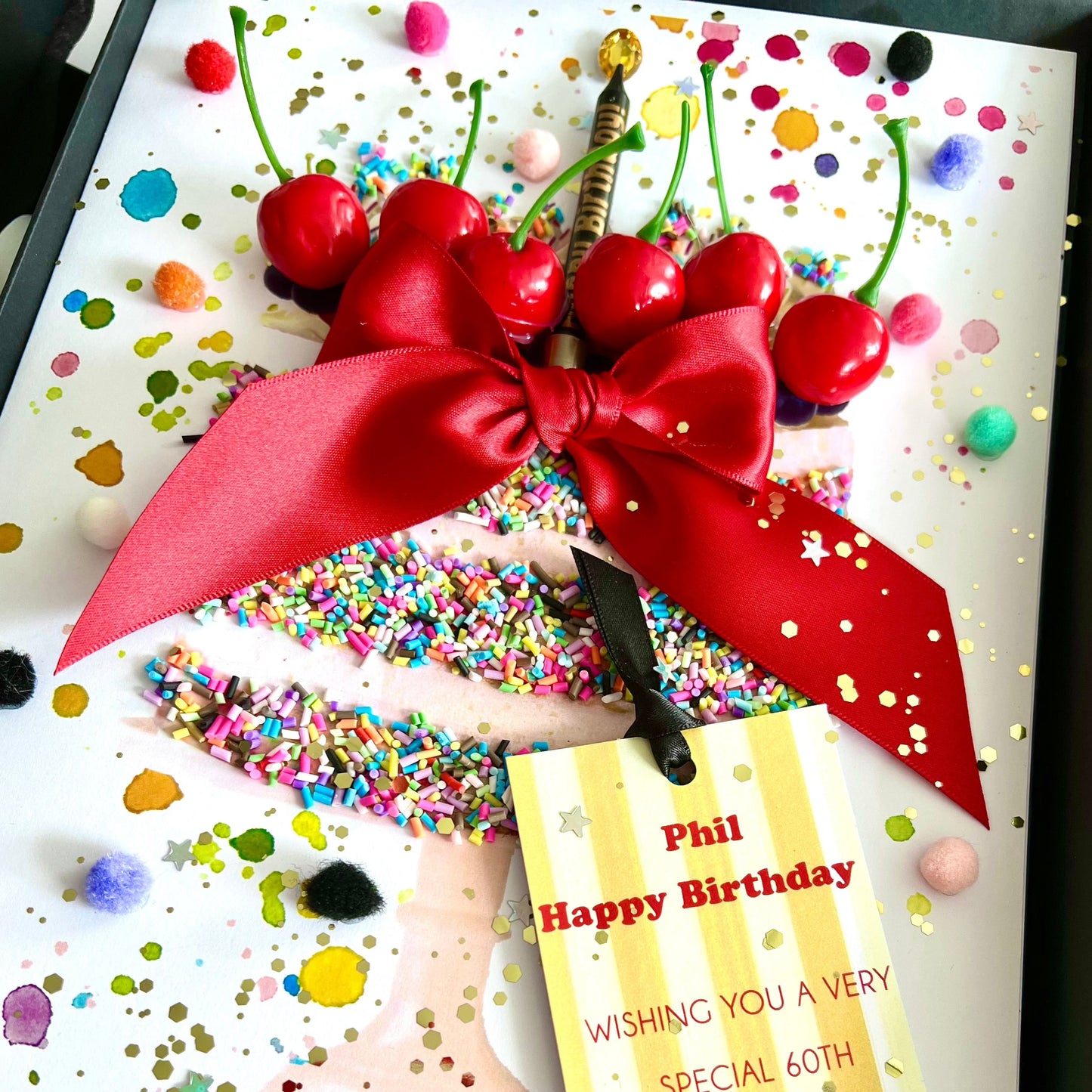 Birthday Cake 60th birthday card for him | The Luxe Co luxury scented cake cards
