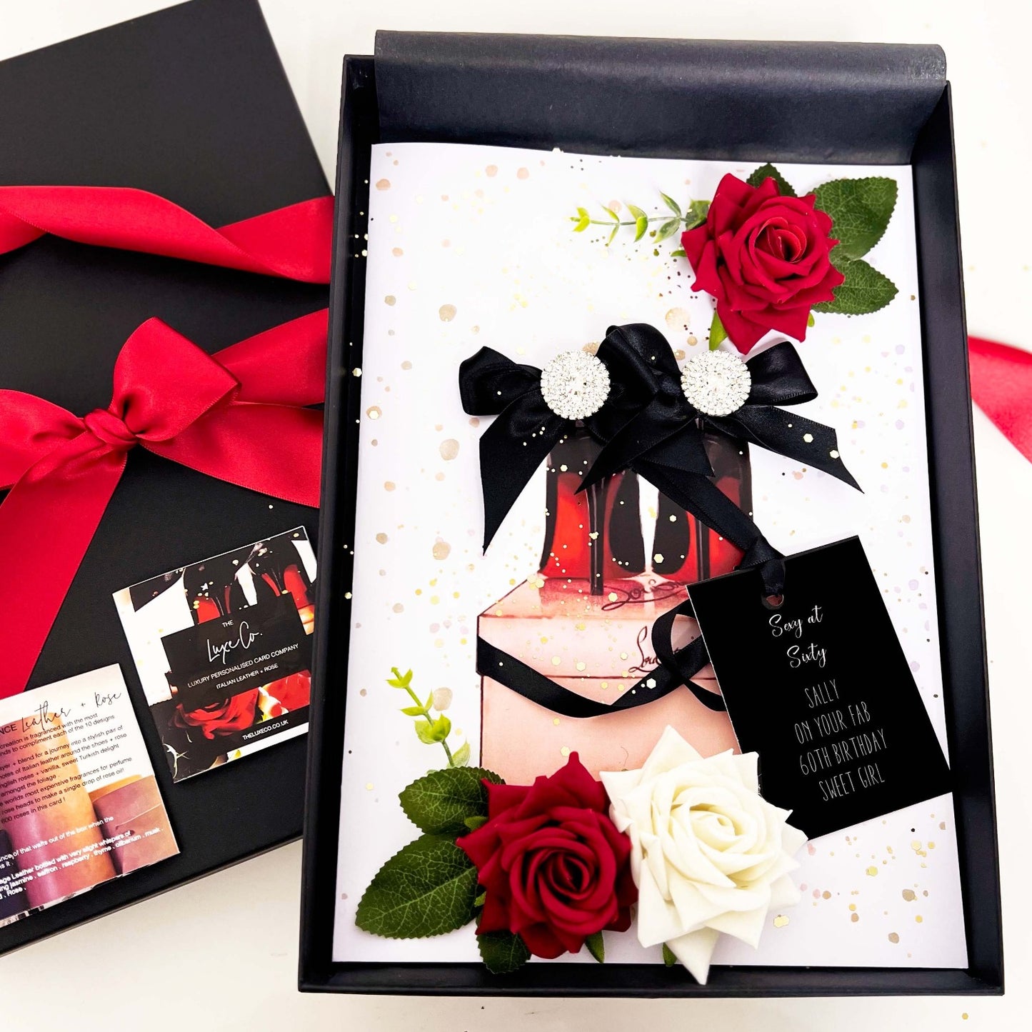 Birthday Shoes 80th birthday card for her | The Luxe Co luxury scented heel cards for 80th birthday for her
