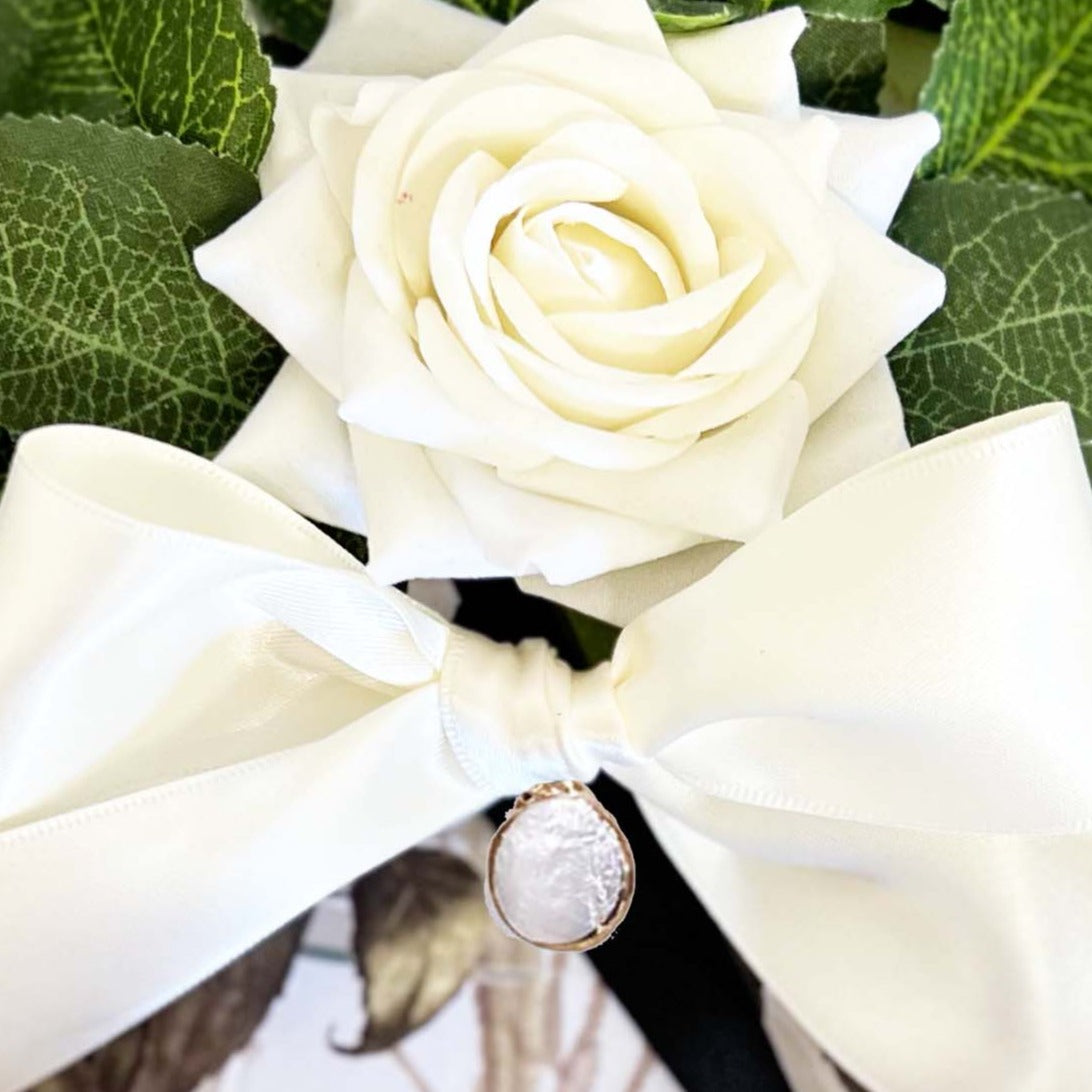 Luxury Natural Freshwater Keshi Pearl Anniversary Card