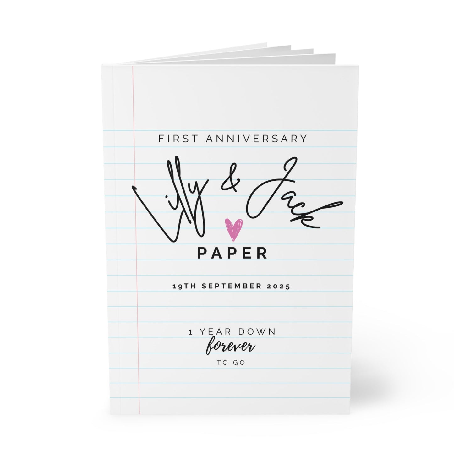 Personalised First 1st Paper Wedding Anniversary Gift The A5 Softcover Notebook Journal