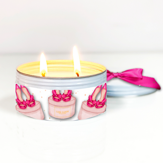 40th Birthday Pink High Heel Daughter Candle gift to match cards