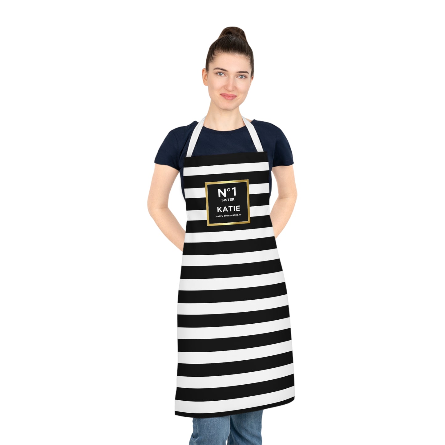 Apron - Monochrome Stripe with Panache Design and Personalization