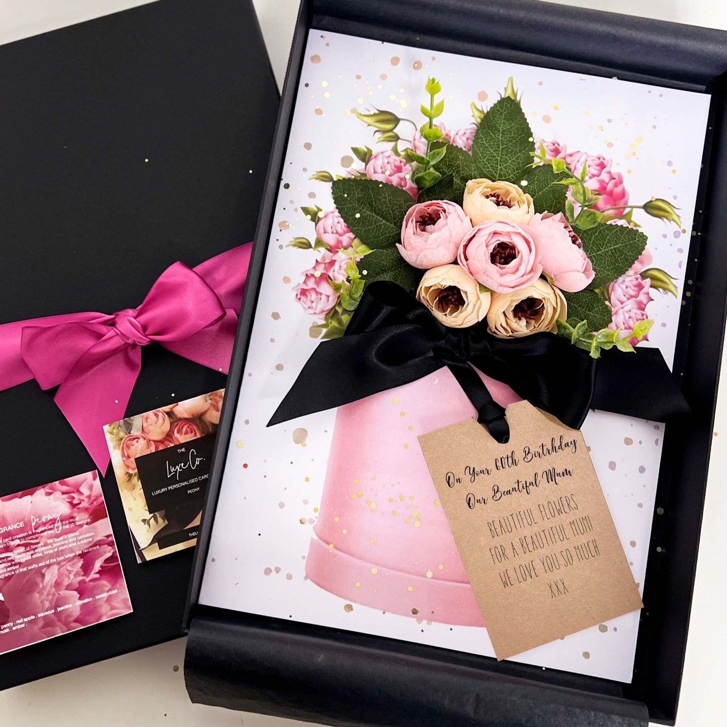 Happy 50th Mum - Boxed Mum 60th Birthday Card with Scented Peony's