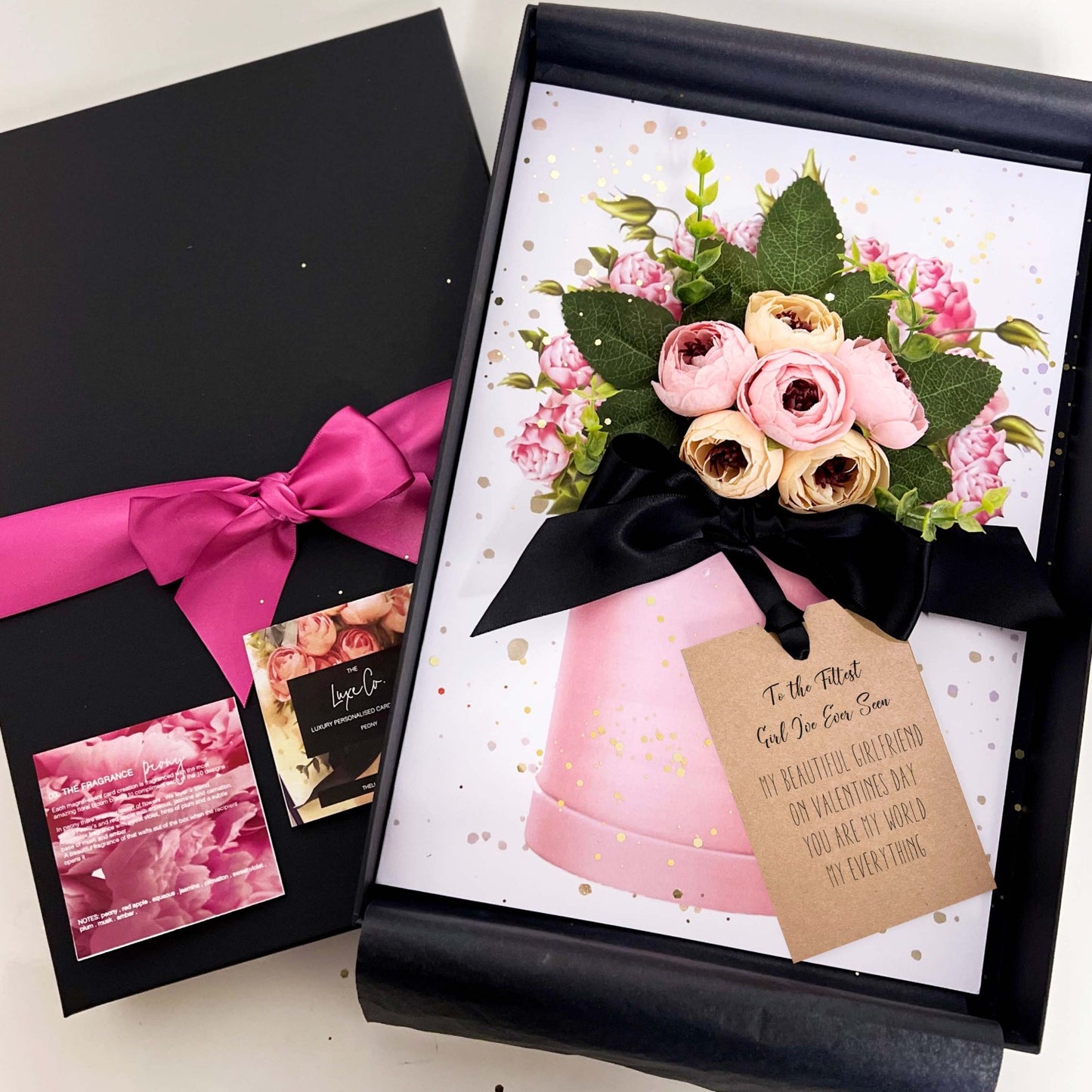 Luxury Peony Birthday card with scented Peonys