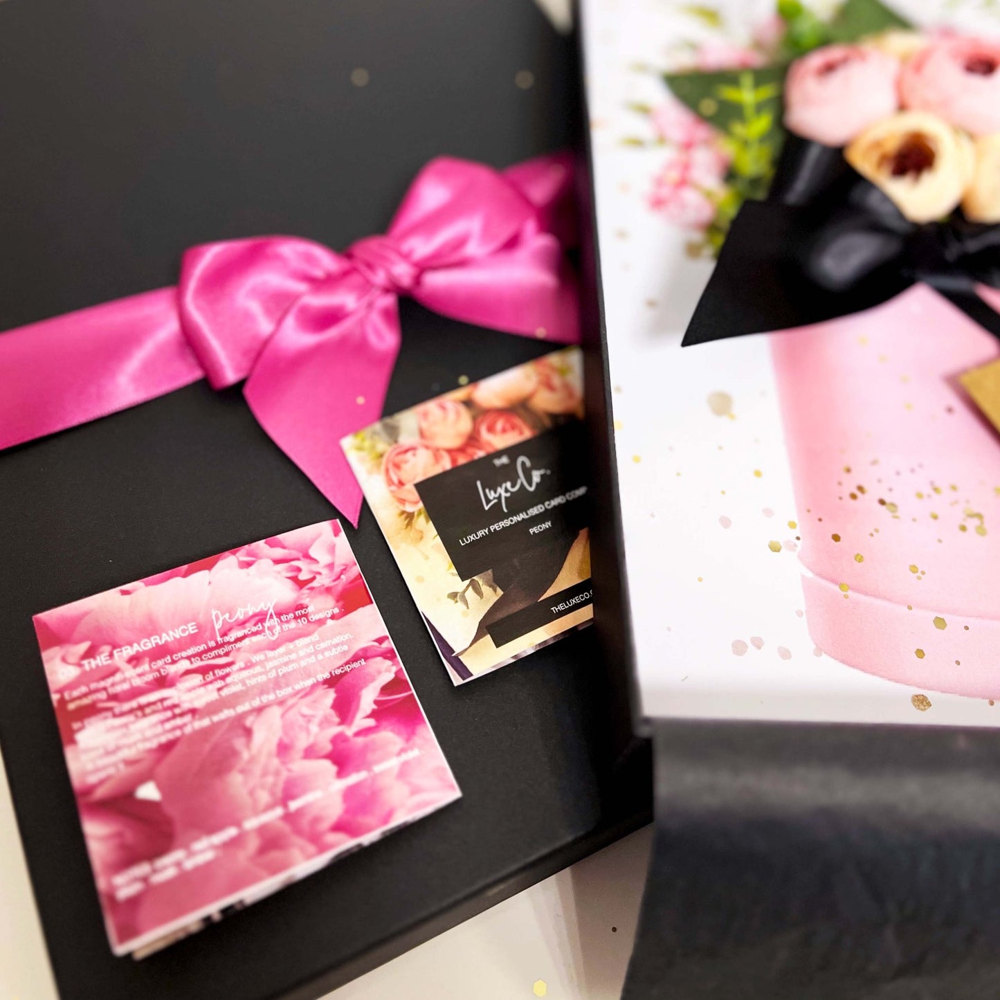 Luxury scented 90th Peony Birthday Card Scented + handmade with Spring Peony's