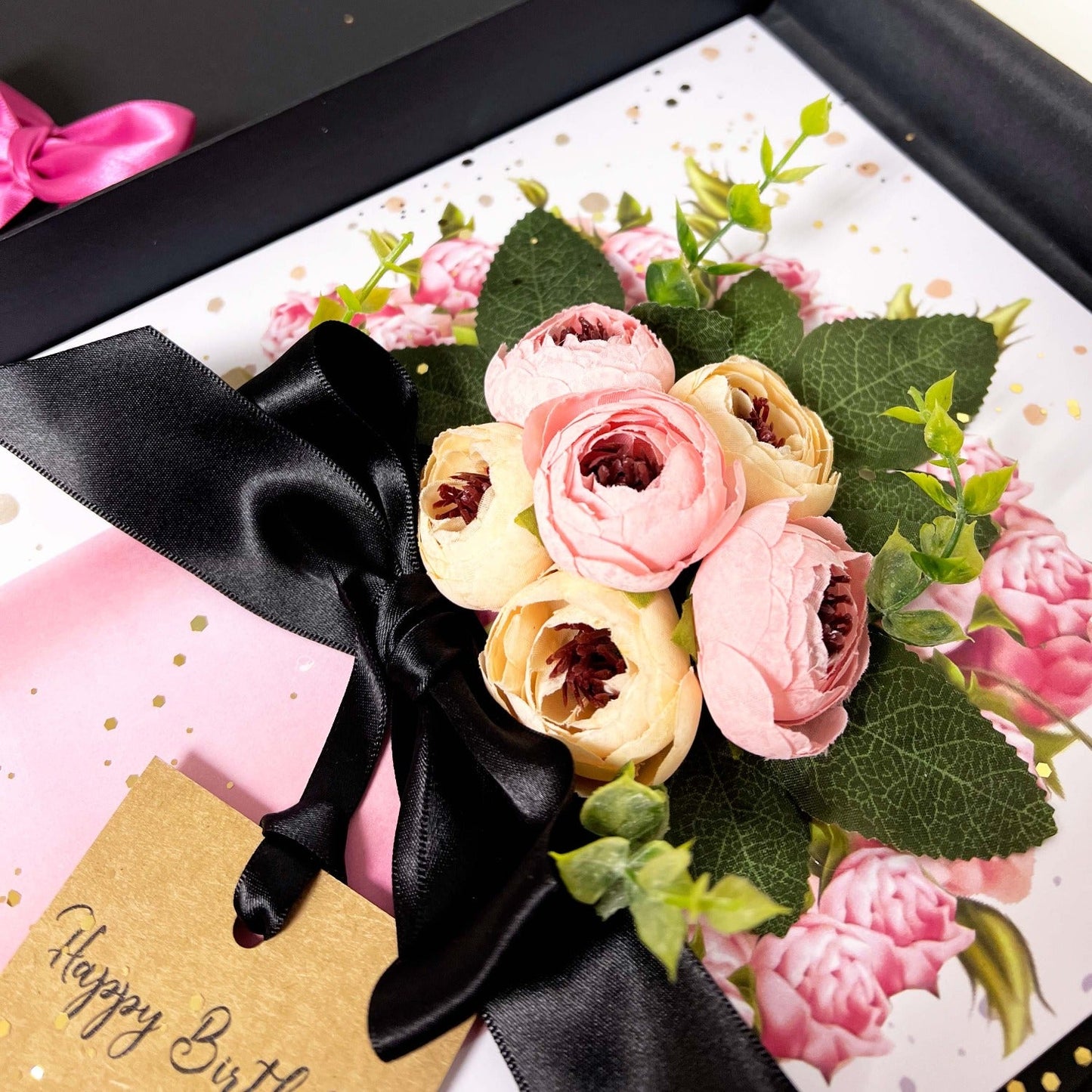 pink peony luxury 60th mum card