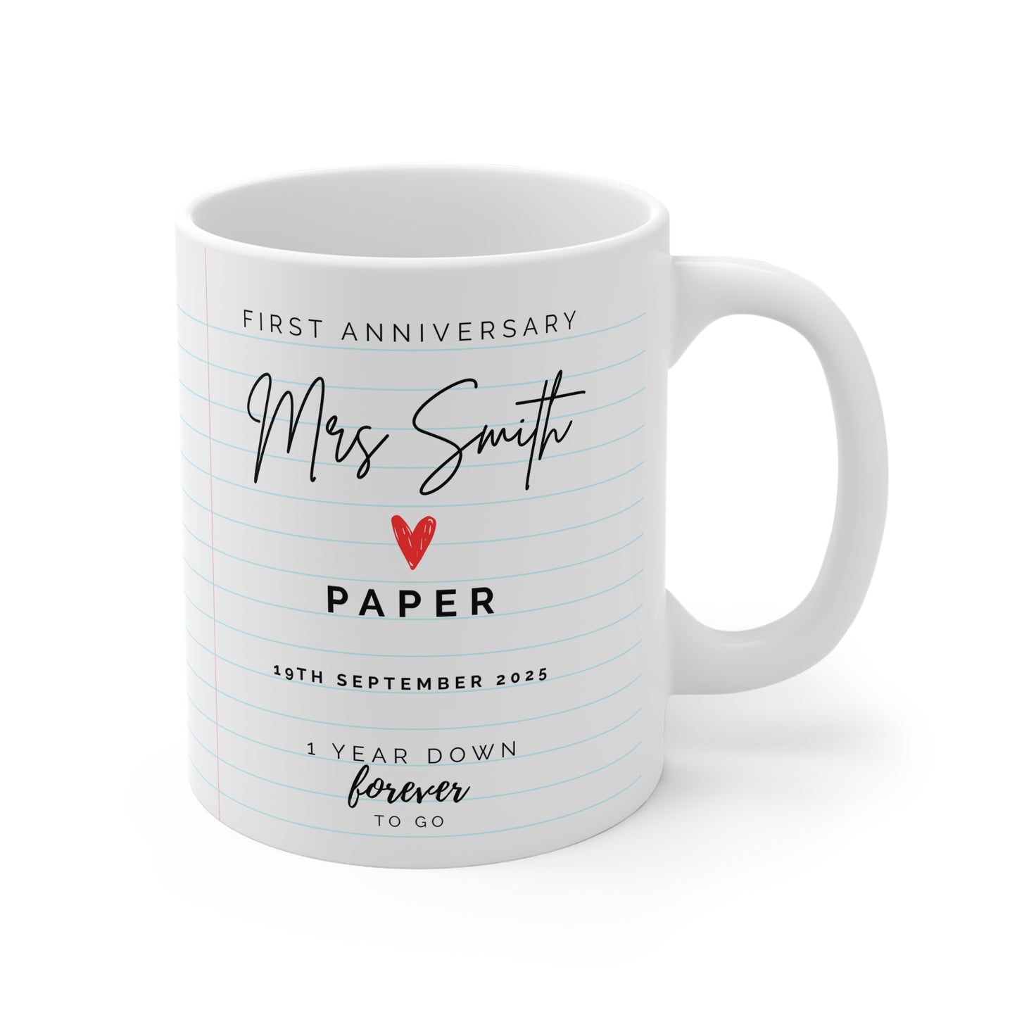 Personalised Mr & Mrs Mugs 1st Wedding Anniversary Gift