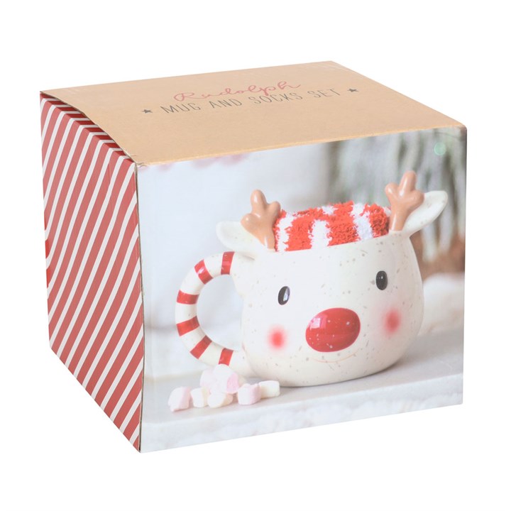 Mug with reindeer design in a box packaging