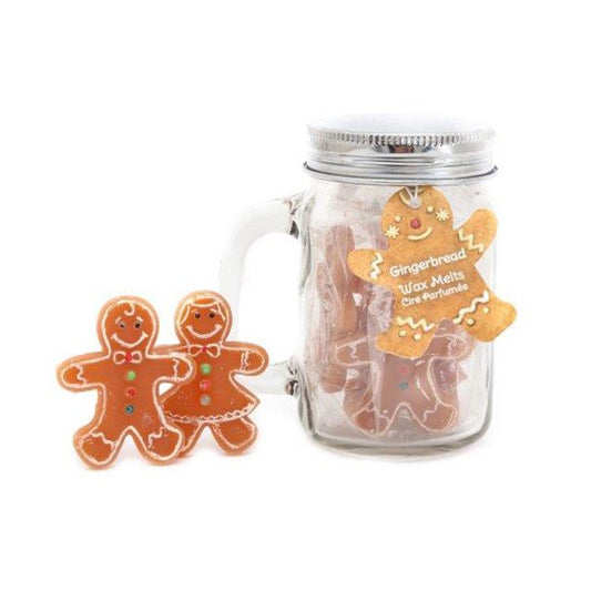 Mason Jar of Gingerbread Men Wax Melts