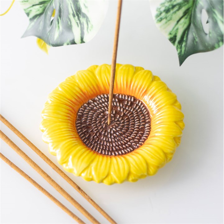 Ceramic Sunflower Incense Stick Holder
