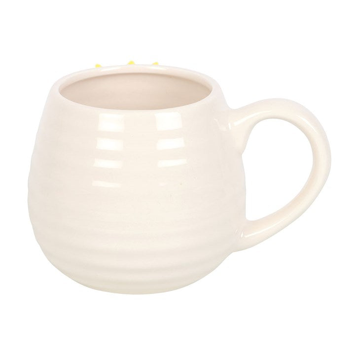 White ceramic mug on a white background