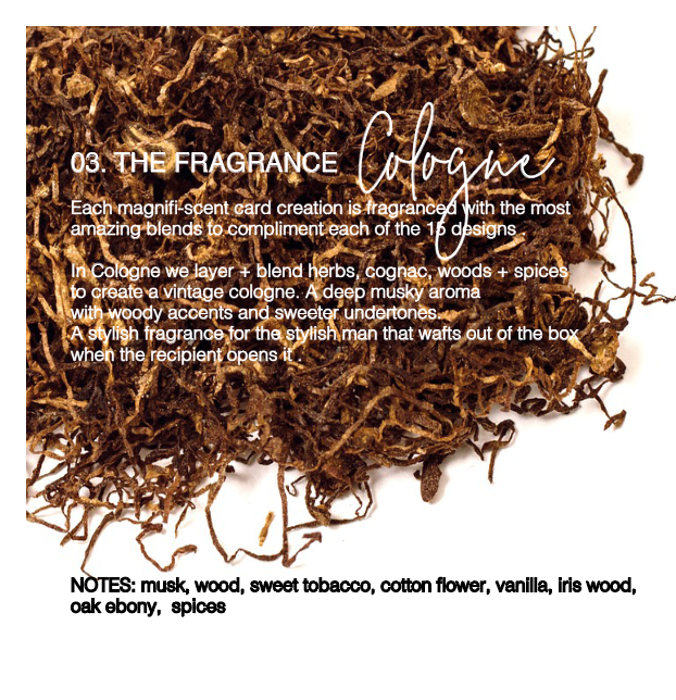 Cologne smelling fragranced greetings cards - next level cards for next level men by The Luxe Co. Card makers to the stars