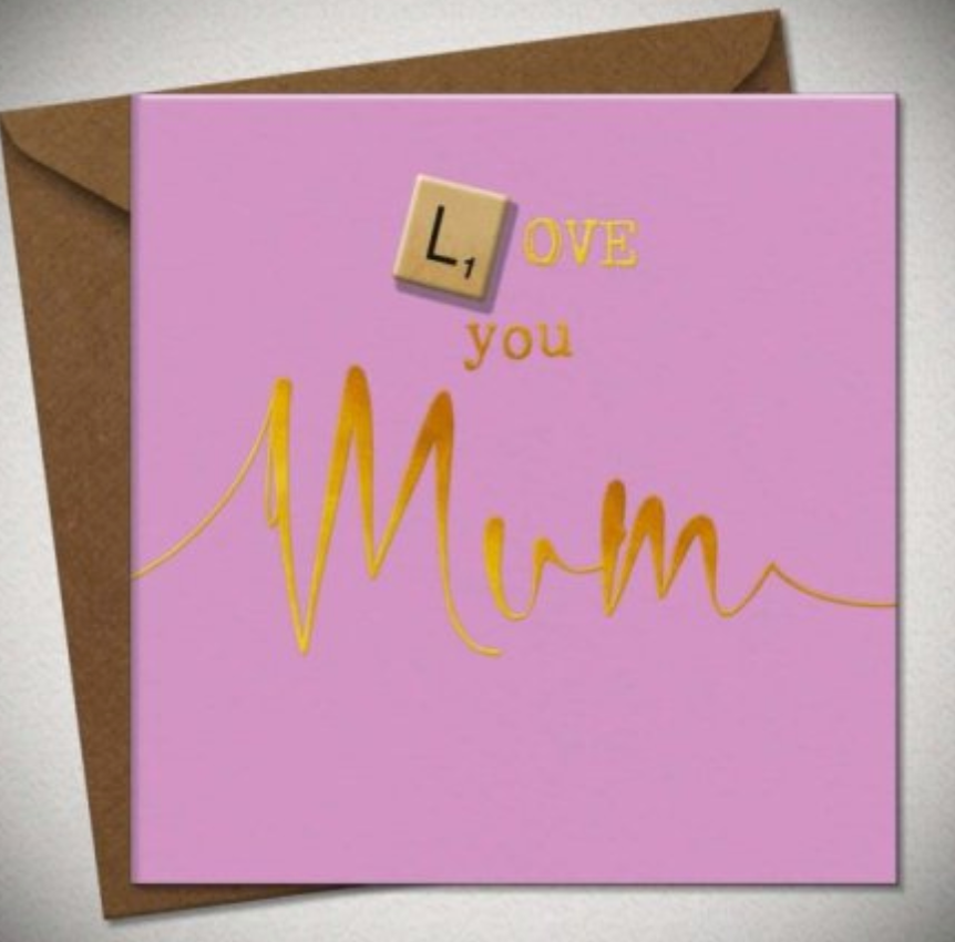 Simple Love You Mum Scrabble Card