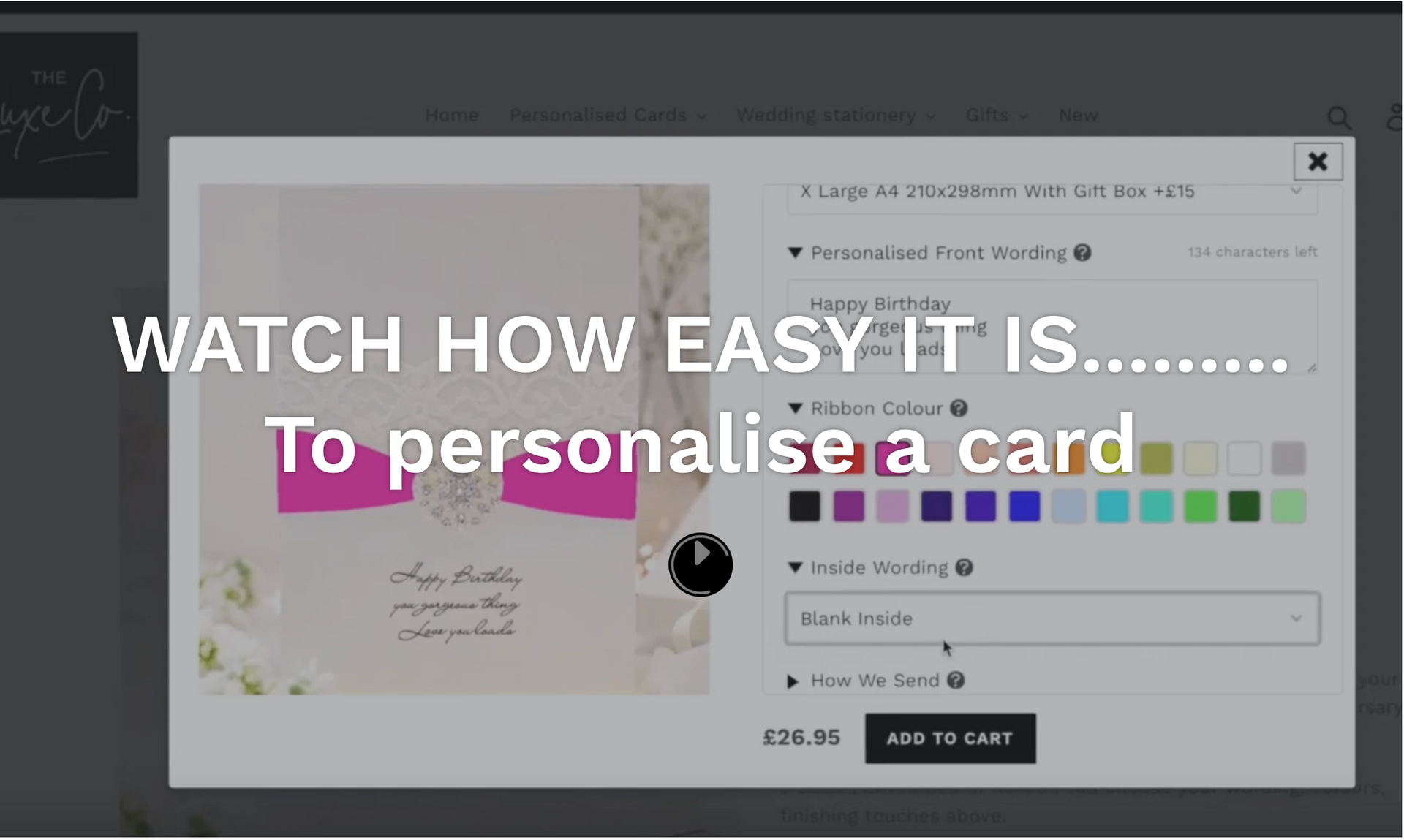 Load video: WATCH HOW EASY IT IS.........  To personalise a card