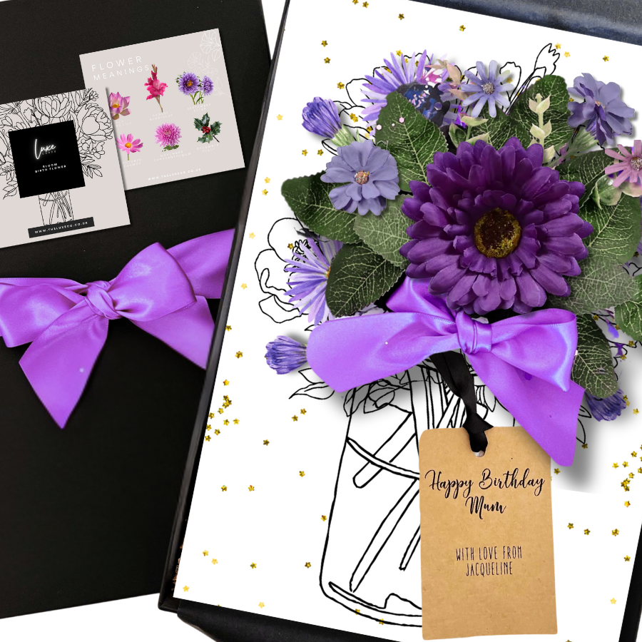 Bloom Scented Aster September Birth Flower Card