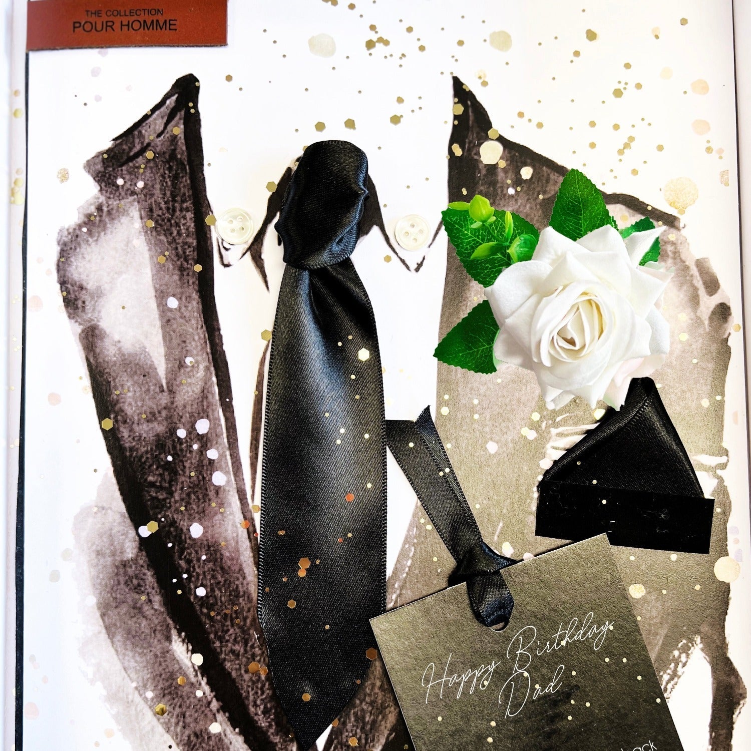 Happy Birthday Son - Luxury handmade personalised card for sons birthday with suit and tie