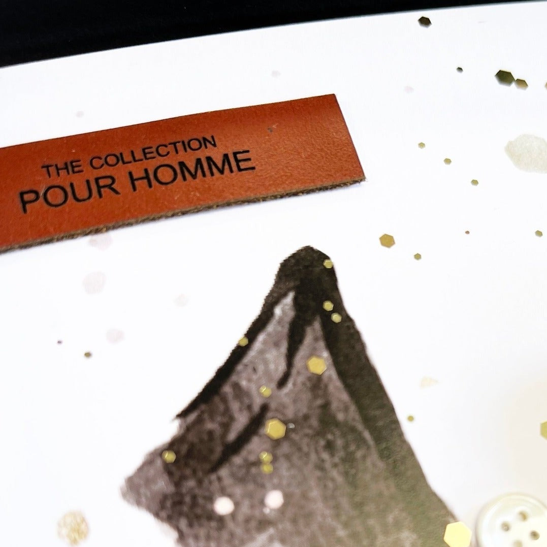 Scented 40th birthday card for son birthday with tan leather