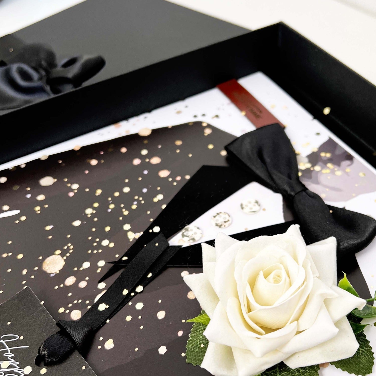 luxury anniversary card for him with velvet gift box