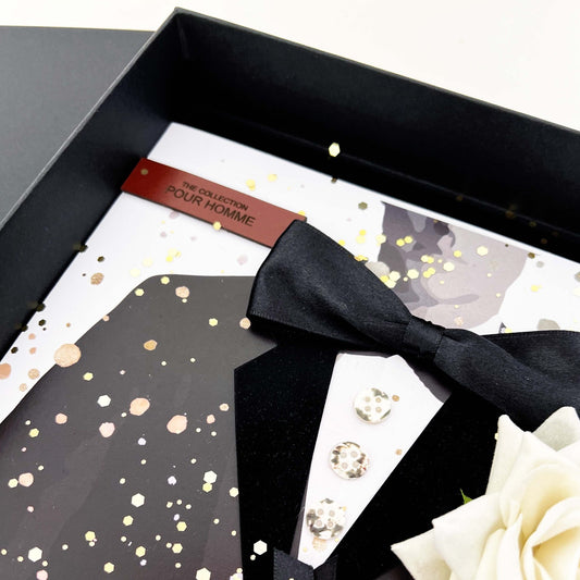 Luxury Handmade Groom wedding cards for a Son on his wedding day