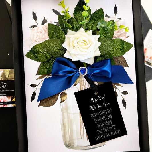 Best Dad Personalised Luxury Heart + Flowers Boxed Fathers Day Card
