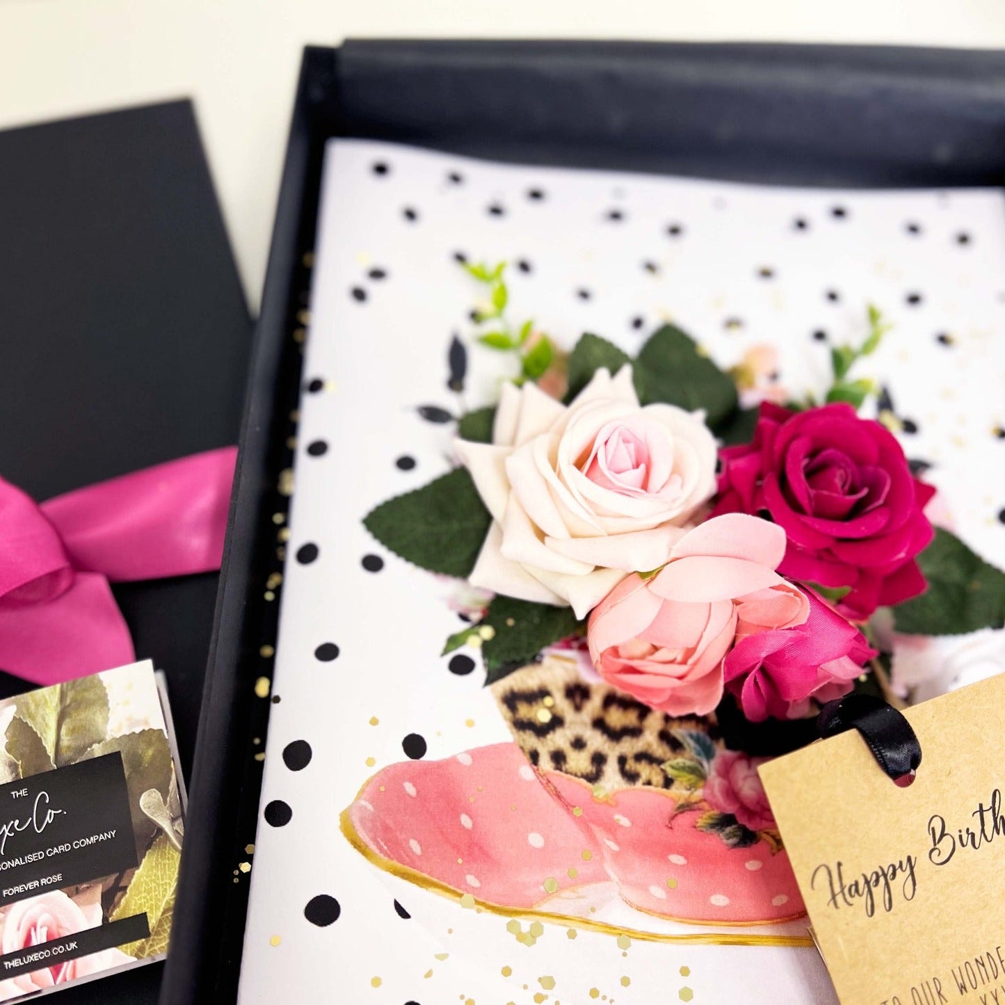Tarjetas de cumpleaños hechas a mano con taza de té