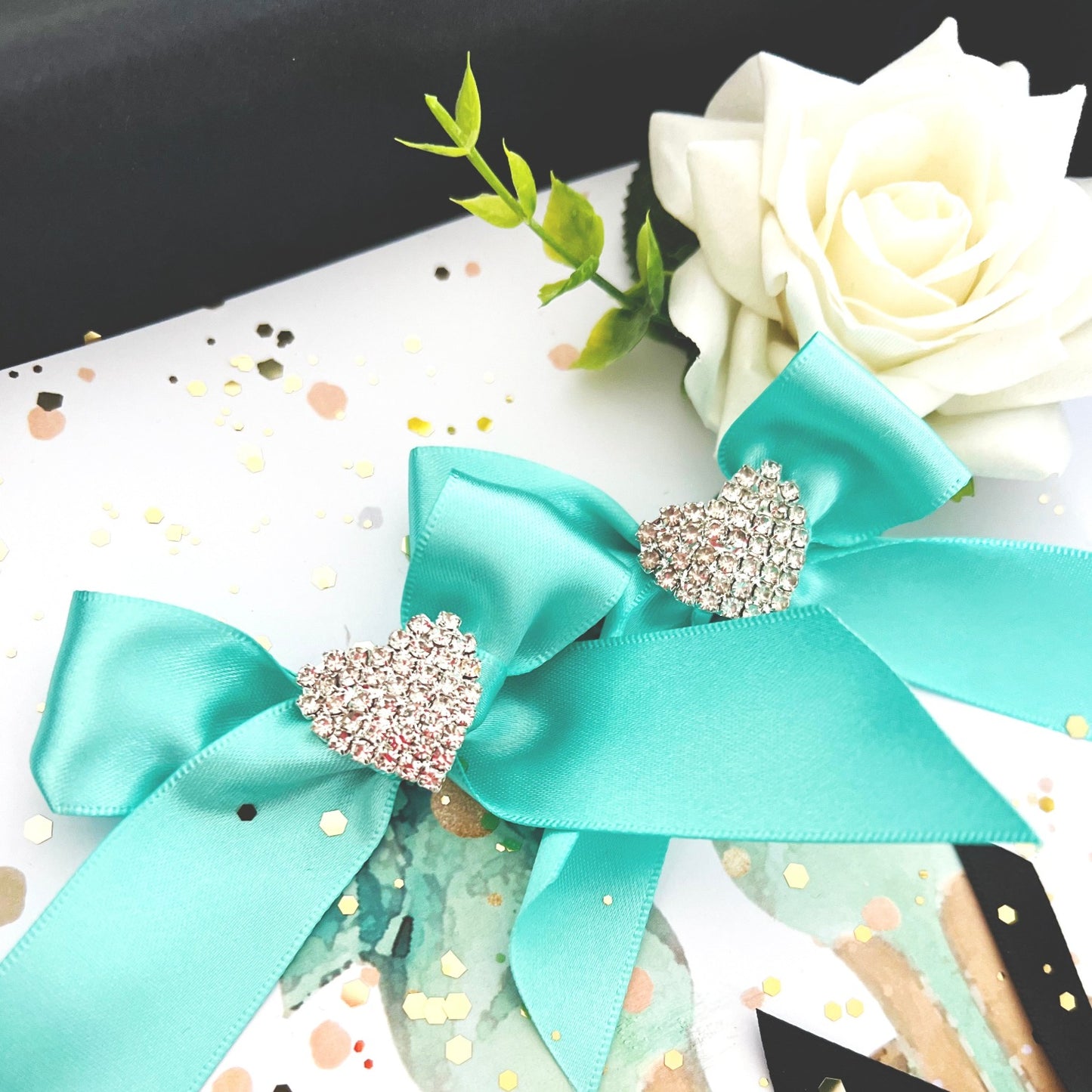 Stylish 30th birthday card handmade with blue ribbon and audrey hepburn print