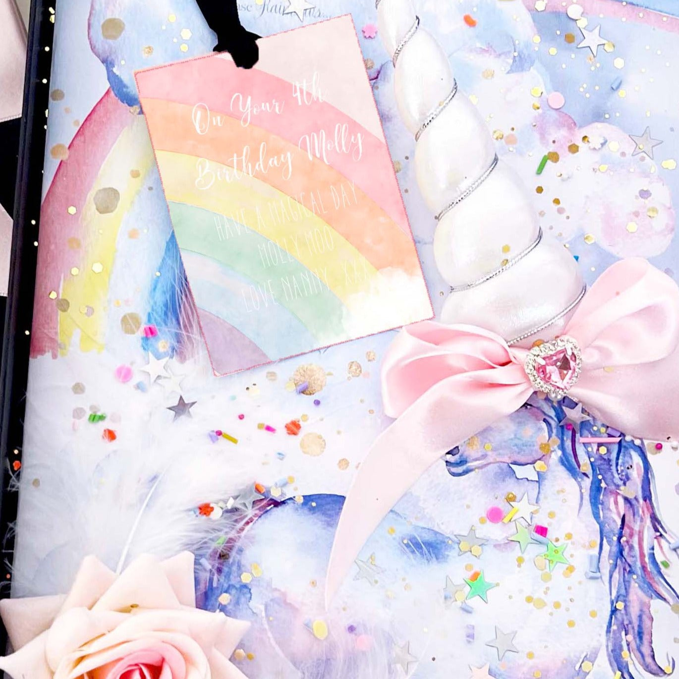 Scented Unicorn 4th birthday card