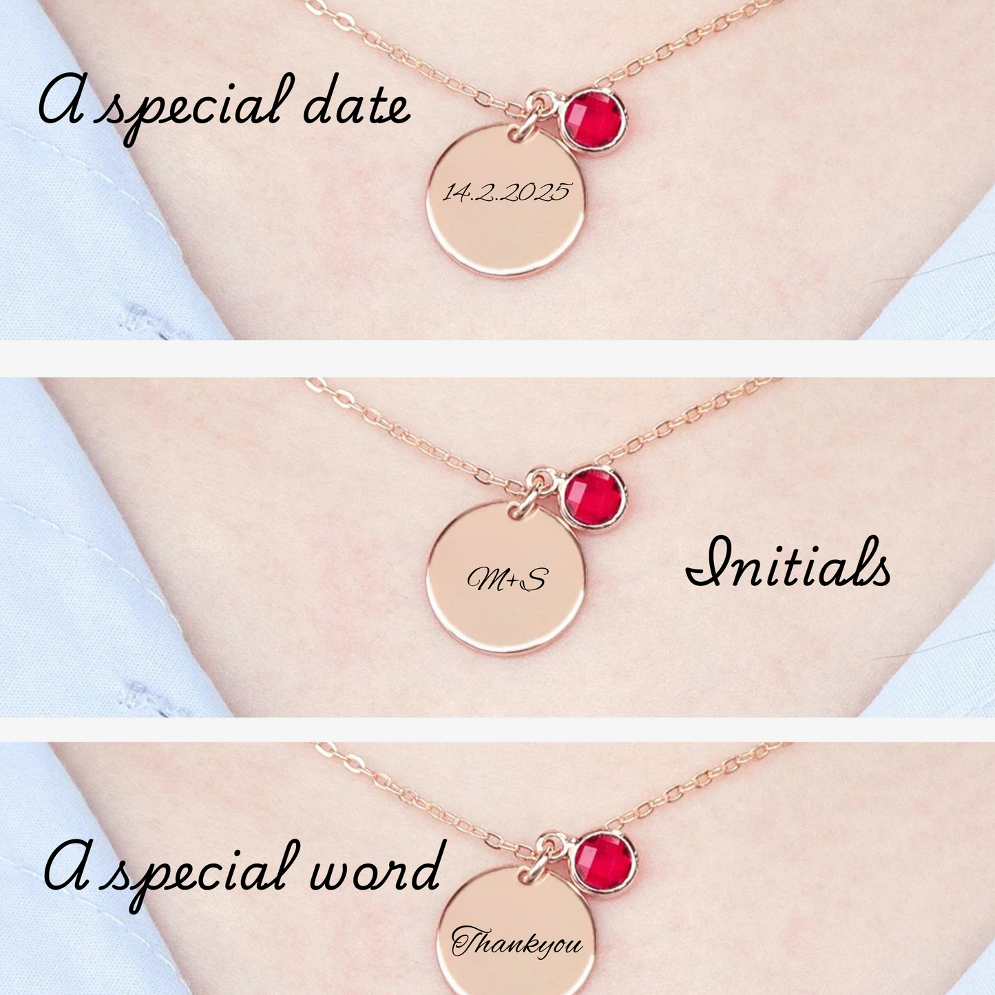 Personalised Sterling Silver Necklace with engraved Couple Name ideas for Engaged and Engagement gift