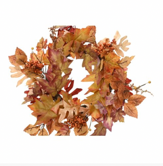 Large 50cm Orange Autumn Leaf Wreath
