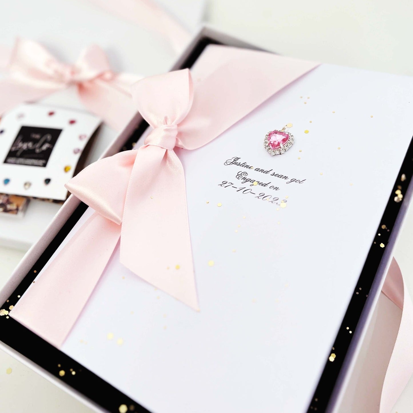 Crystal Boxed New Baby Girl Card in pink for granddaughter daughter - theluxeco.co.uk