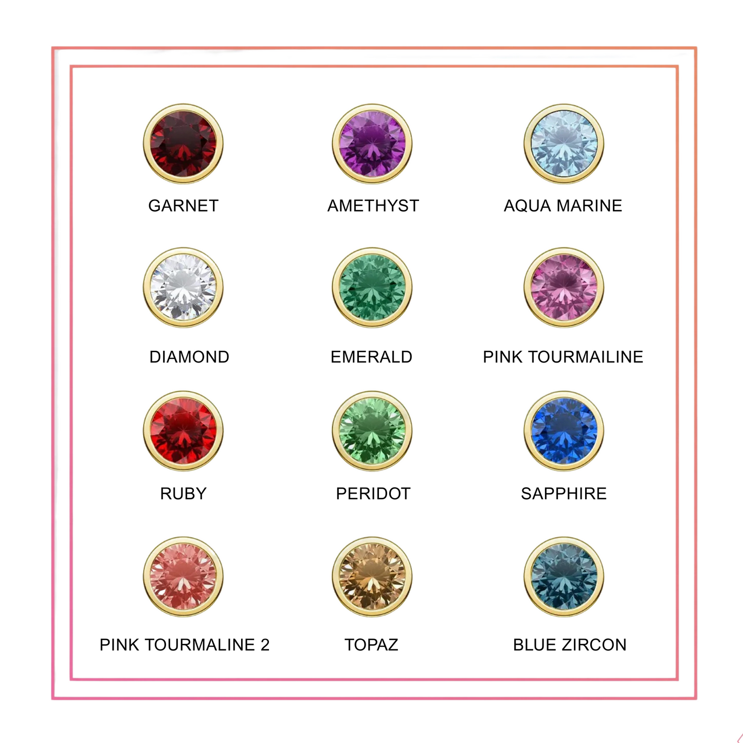 Birthday gemstones for personalised october birthstone necklace