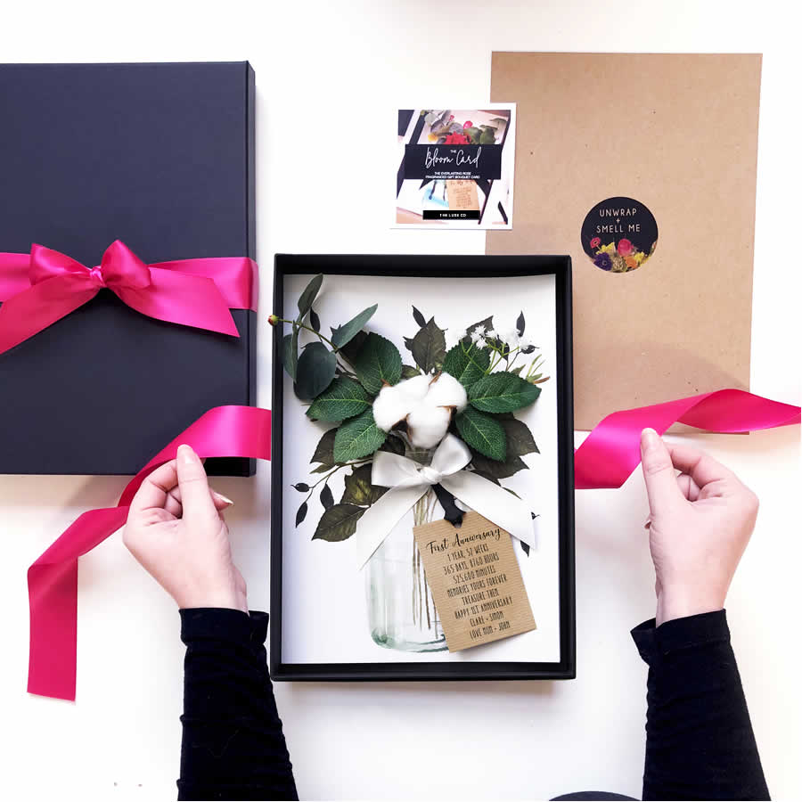 First paper anniversary Gift | Scented Paper and cotton 1st anniversary Cards | The Luxe Co