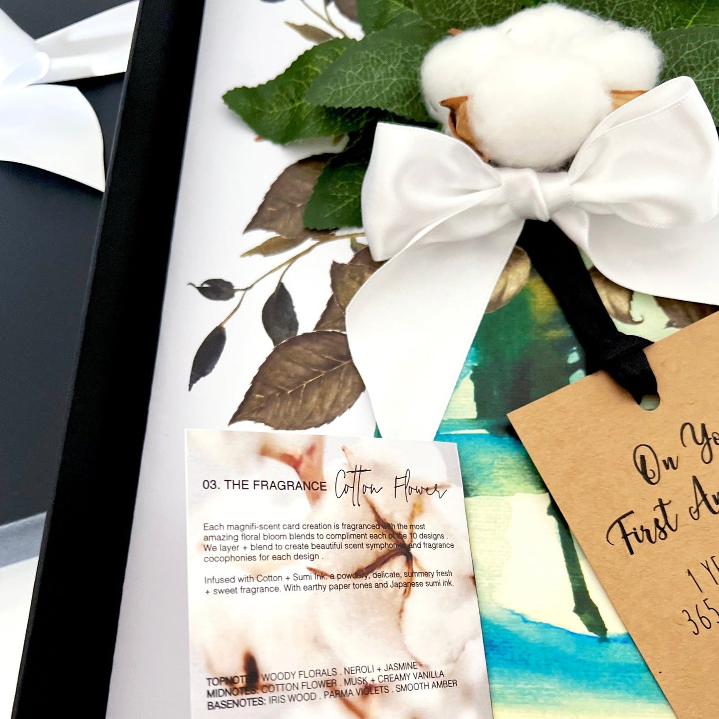 Handmade Cotton Anniversary Card for 2nd Wedding Anniversary